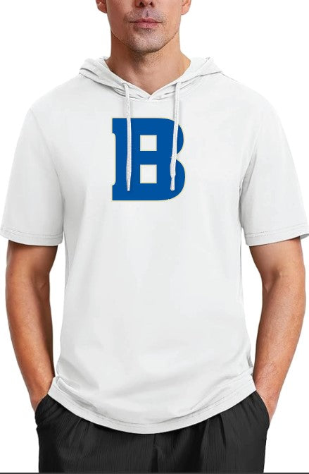 White Short Sleeve Performance Hoodie