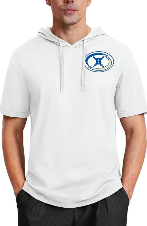 White Short Sleeve Performance Hoodie