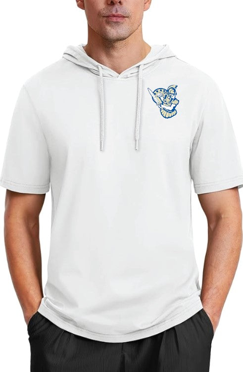 White Short Sleeve Performance Hoodie